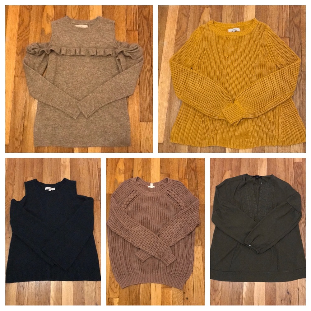 FIVE Sweaters/tops - size small